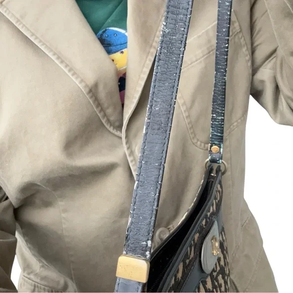 Vintage Christian Dior trotter shoulder bag canvas leather - Picture 9 of 12